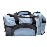 Dynamic24 Sporttasche Fitness Trainingstasche mit Schuhfach Reisetasche Sport Training Tasche Gym Bag Kinder Herren Damen Umhängetasche Sporttaschen faltbar Freizeittasche (Blau)