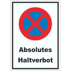 Absolutes Haltverbot Aufkleber A9 (37x52mm)