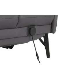 HIMOLLA Eckcouch Leder 2-Sitzer Schwarz