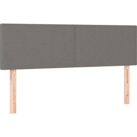 vidaXL Boxspringbett mit Matratze & LED Dunkelgrau 140x200 cm Stoff
