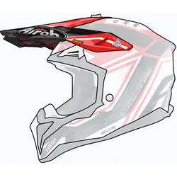 Airoh Aviator 3 League, Helmschirm - Schwarz/Grau/Rot