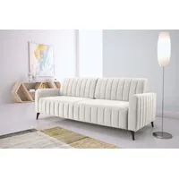 exxpo - sofa fashion 3-Sitzer EXXPO - SOFA FASHION "Grande, Schlafsofa, Dauerschläfer, Microvelours-Bezug, Breite 222cm", beige, B:222cm H:90cm T:100cm, Sofas, mit Bettfunktion und Bettkasten, komfortabler Federkern