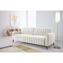 exxpo - sofa fashion 3-Sitzer EXXPO - SOFA FASHION "Grande, Schlafsofa, Dauerschläfer, Microvelours-Bezug, Breite 222cm", beige, B:222cm H:90cm T:100cm, Sofas, mit Bettfunktion und Bettkasten, komfortabler Federkern