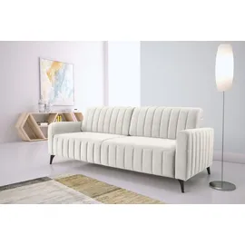 exxpo - sofa fashion 3-Sitzer EXXPO - SOFA FASHION "Grande, Schlafsofa, Dauerschläfer, Microvelours-Bezug, Breite 222cm", beige, B:222cm H:90cm T:100cm, Sofas, mit Bettfunktion und Bettkasten, komfortabler Federkern