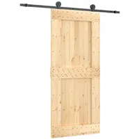 vidaXL Schiebetür mit Beschlag 90x210 cm Massivholz Kiefer