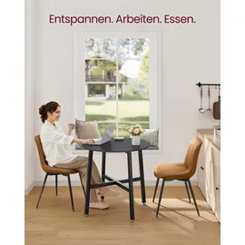 VASAGLE runder Esstisch klein ebenholzschwarz-tintenschwarz