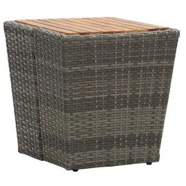 vidaXL 3-tlg. Bistro-Set Poly Rattan und Akazienholz Grau