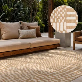 Ted Baker Barkham Wendeteppich", beige Jute weiß), B:200cm H:8mm L:300cm, Polypropylen, Teppiche, Teppich, Designteppich, Wetterfest, Pflegeleicht, Modern, Wohnzimmer, Terrasse