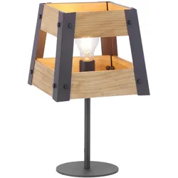 Tischleuchte, Vintage, rustikal Design, Holz, Eisen, E27, für Filament LED