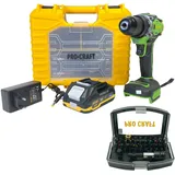 Pro Craft PA18Pro2-1B-C inkl. 1 x 2,0 Ah + Ladegerät + 32 tlg. Bit Set + Koffer