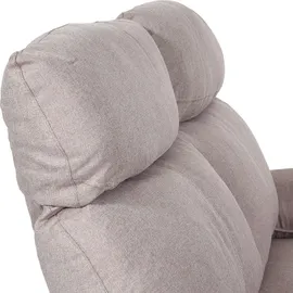 MCW 2er Kinosessel MCW-L93, Relaxsessel Fernsehsessel Sofa, Armlehne Liegefunktion Nosagfederung Stoff/Textil ~ grau-braun