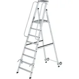Günzburger MUNK Aluminium-Stehleiter mit Rollen und Griff 8 Stufen