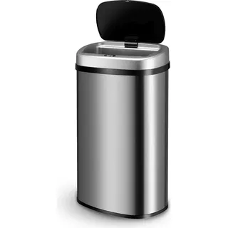 Juskys Automatik Mülleimer 60 l Silber
