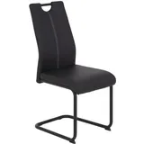 Schwingstuhl Esszimmerstuhl Freischwinger Küchenstuhl Stuhl Kunstleder Schwarz