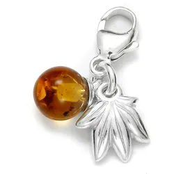 Ketten-Anhänger OSTSEE-SCHMUCK "Ostsee-Schmuck Charm-Einhänger Frucht Charm-Einhänger Frucht", weiß, Schmuckanhänger, Damen, 18 x 7mm, Silber 925 (Sterlingsilber), 1.0 g