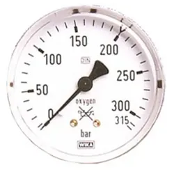 Flaschendruckmanometer (Sauerstoff) für Druckregler zu Stahlflasche ø63mm
