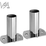 2er Set Poolleiter Füße Fuß, Halterung für Pool Leiter Edelstahl, Leiterhalterung, Poolzubehör, Flanschrohr Ø 40 mm V2Aox