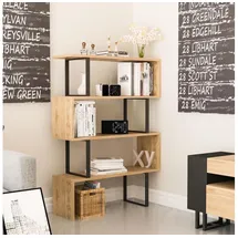 Asir Bücherregal 124,5 x 29,5 x 91,5 cm Schwarz