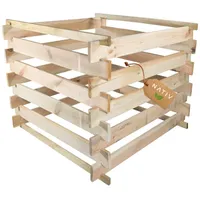 NATIV Komposter Holz 88x88x73cm, Holzkomposter mit Stecksystem, Schnellkomposter