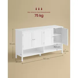 VASAGLE Schuhschrank 35 x 80 x 70 cm grau / grau