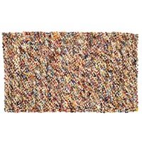 Jute & Co. Teppich Mehrfarbig mit weichen Kugeln aus Wollfilz, 150 x 210 cm
