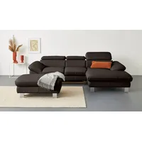 COTTA Ecksofa, Kopfteilverstellung, optional Schlaffunktion & Bettkasten braun