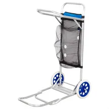 Aktive 62683 Faltbarer Strandwagen Mit Großen Rädern 47x75x104 Cm - Blue / Grey - One Size
