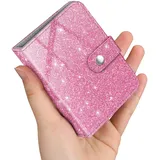 Fintie Mini Fotoalbum für 2x3 Zoll Filme, Glitzerndes Rosa