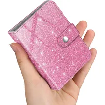 Fintie Mini Fotoalbum für 2x3 Zoll Filme, Glitzerndes Rosa