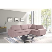 JVmoebel Ecksofa, Moderne Ecksofa Wohnzimmer Textil Stoff Schlafsofa Couch rosa