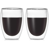 Latte Macchiato Doppelwandige Gläser, 2er Set 350ml Cappuccino Gläser Doppelwandige, Espresso Kaffeegläser, Thermogläser Teeglas Doppelwandig, Borosilikatglas Kaffeetassen für EIS, Milch