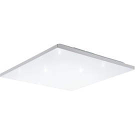 Eglo LED Panel Calemar-S, quadratische Deckenlampe mit Kristall-Effekt, Deckenleuchte aus Kunststoff und Metall in Weiß, Aufbauleuchte für Büro und Küche, neutralweiß,