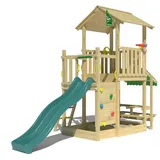Jungle Gym Spielturm Keep mit Rutsche und Wasseranschluss Grün