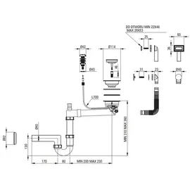 TRIZERATOP Deante Space Saver Zxyn972 - Einbau-spülbeckensiphon