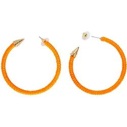 Neon Orangene Creolen Ohrringe - OS