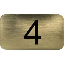 Nummernschild selbstklebend, 35 x 20 mm, Type 4, Kunststoff gold metallic