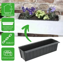 Cepewa Pflanzkasten gewellt 37 x 9,5 x 13,5 cm Schwarz