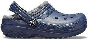 Crocs Kinder Classic Fuzz Lined Clog, 29-30 - Navy / Charcoal