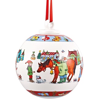 Hutschenreuther Maxikugel XXL Weihnachtskugel Weihnachtsidylle 2013 Porzellan