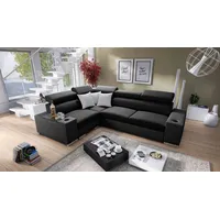 Best for Home Ecksofa Best For Home Samt-Würfel-Pouf-Hocker – Eleganter Fußhocker & Sitzpouf, Schlaffunktion schwarz 282 cm