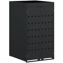 vidaXL Mülltonnenbox Rollabfallbehälter mit Pflanzdach 68 x 121,5 cm schwarz