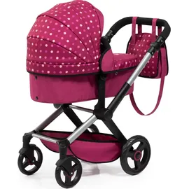 Bayer Design 17067AA Puppenwagen Xeo mit Tasche, höhenverstellbar, schwenkbare Vorderräder, umwandelbar, Bordeaux Fee