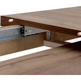 Konsimo Esstisch ausziehbar bis 190cm, rechteckig 'cabio', Braun, laminierte Möbelplatte, Elegant, 150-190x76,5x80 - Konsimo