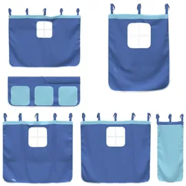 vidaXL Vorhänge, für Hochbett Blau Polyester