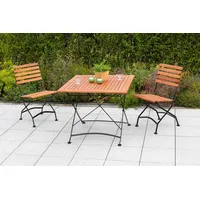 Merxx Schlossgarten Set 3-tlg.Tisch 47 x 86 x 59 cm natur