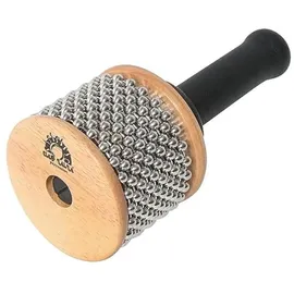Gewa Cabasa 18 x 11 cm – Percussion Instrument mit Holzkorpus, Metallfläche & Metallkugelketten – Natur – Gummigriff