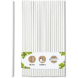 BIOZOYG 5000 Stück Trinkhalme 20cm,  Ø5mm, weiß, umweltfreundliche Getränkehalme, biologisch abbaubar, ökofreundliche, nachhaltige Papierstrohhalme
