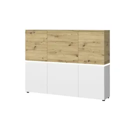 Möbel Kraft Highboard Soft-Close ¦ weiß ¦ Maße (cm): B: 166 H: 132 T: 40.0