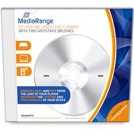 MediaRange CD|DVD|BD Laser Reinigungs-CD mit antistatischer Bürste, Weiß