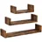 OEM Wandregal Set 3 MDF 60x15x10 cm dunkelbraun